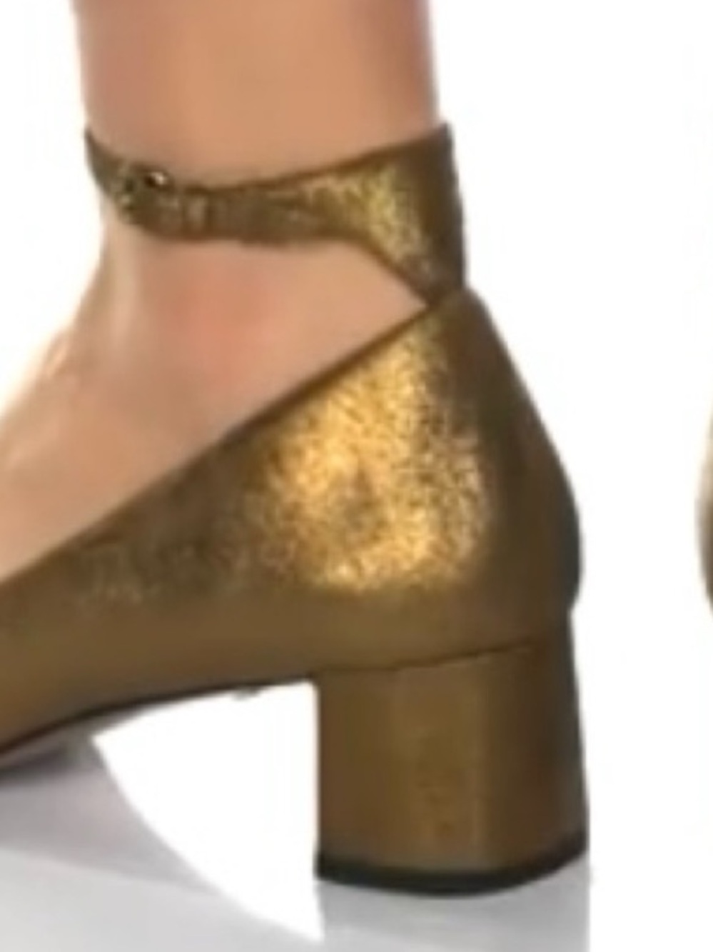 COACH METALLIC GOLD SUEDE 45MM ANKLE STRAP PUMPS WITH BLOCK HEEL SIZE 7B - Picture 8 of 10